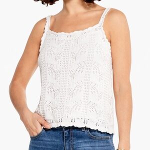 NIC+ZOE NWT Crochet Cami Size Small White, Brand New